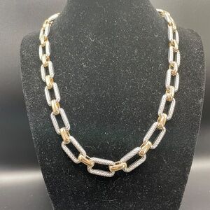 Reversible Two Tone Chain Link Necklace